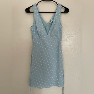 Princess Polly Blue Polka Dot Mini Dress